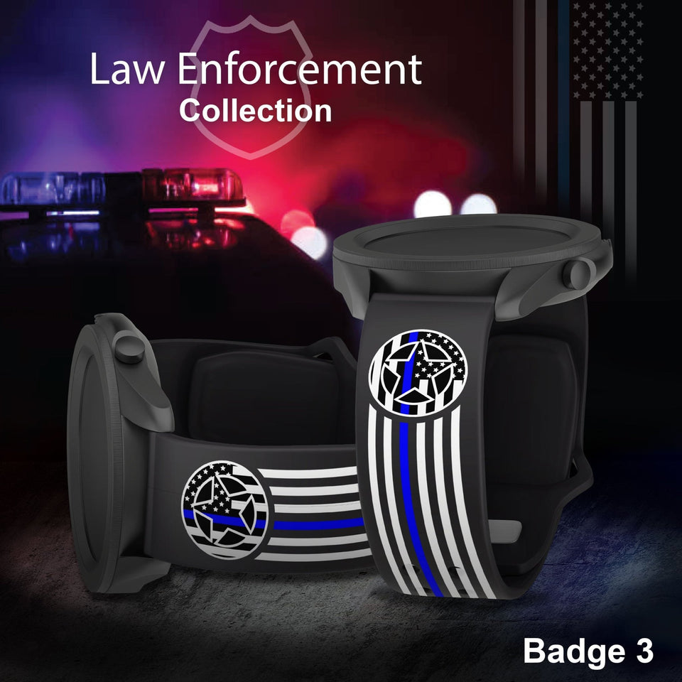 Law Enforcement HD Watchband for Samsung, Garmin, Fossil, and More for Samsung, Garmin, Fossil, and More - Wear with style