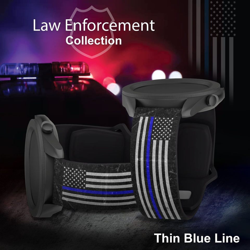 Law Enforcement HD Watchband for Samsung, Garmin, Fossil, and More for Samsung, Garmin, Fossil, and More - Wear with style