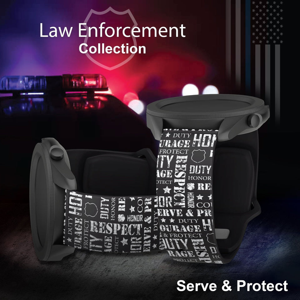 Law Enforcement HD Watchband for Samsung, Garmin, Fossil, and More for Samsung, Garmin, Fossil, and More - Wear with style