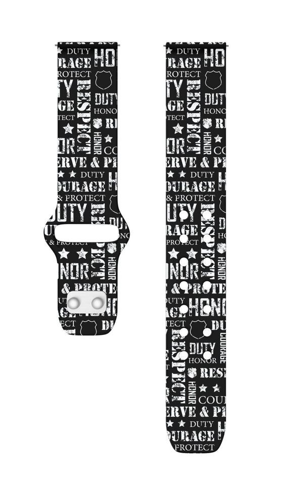 Law Enforcement HD Watchband for Samsung, Garmin, Fossil, and More for Samsung, Garmin, Fossil, and More - Wear with style