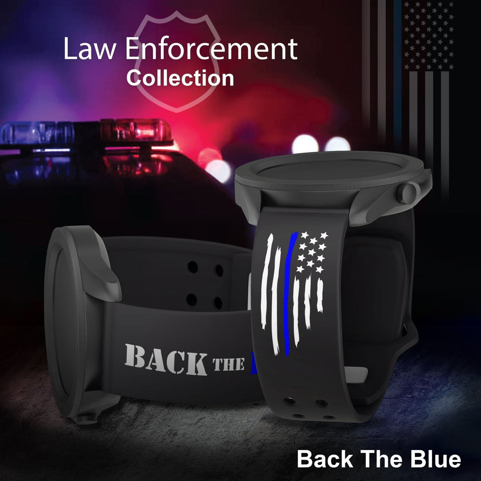 Law Enforcement HD Watchband for Samsung, Garmin, Fossil, and More for Samsung, Garmin, Fossil, and More - Wear with style