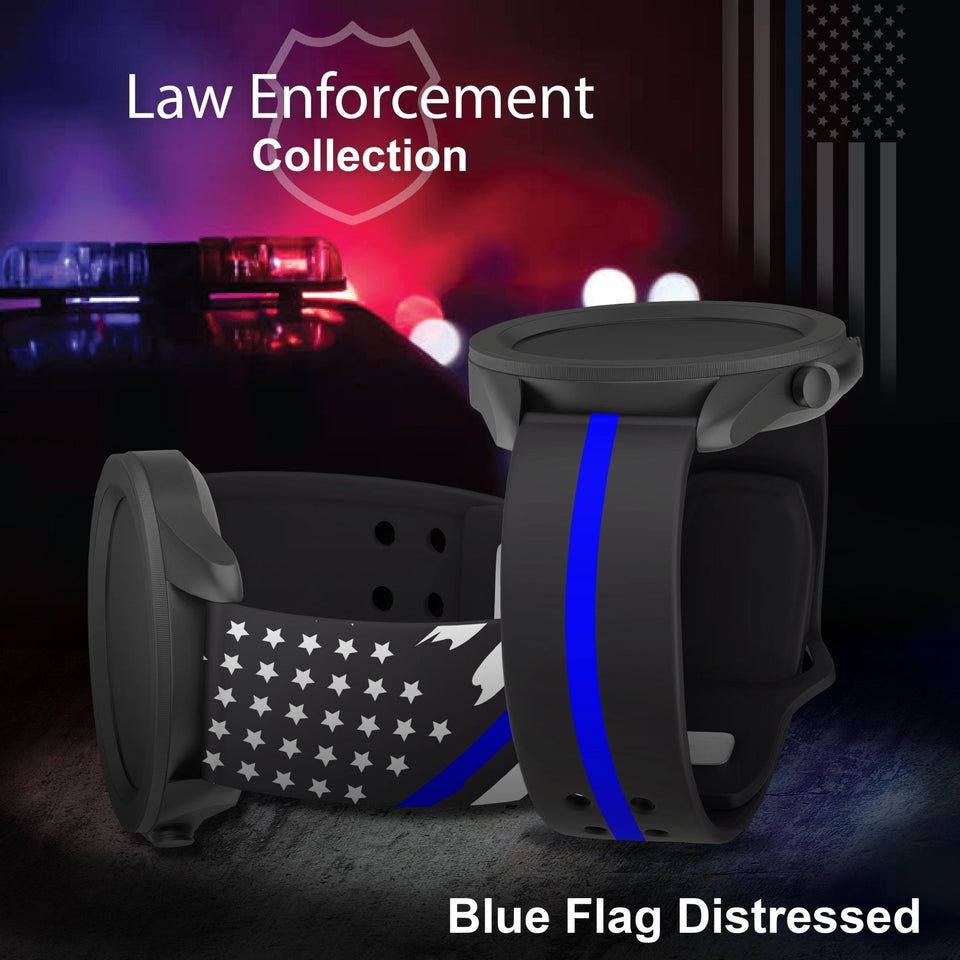 Law Enforcement HD Watchband for Samsung, Garmin, Fossil, and More for Samsung, Garmin, Fossil, and More - Wear with style