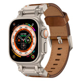 Leather Tactical Band for Apple Watch Ultra – 26mm Wide, Mecha - Style Connectors, Adventure - Ready - Wear with style