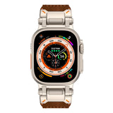 Leather Tactical Band for Apple Watch Ultra – 26mm Wide, Mecha - Style Connectors, Adventure - Ready - Wear with style