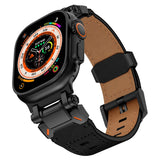 Leather Tactical Band for Apple Watch Ultra – 26mm Wide, Mecha - Style Connectors, Adventure - Ready - Wear with style