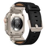 Leather Tactical Band for Apple Watch Ultra – 26mm Wide, Mecha - Style Connectors, Adventure - Ready - Wear with style