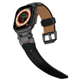 Leather Tactical Band for Apple Watch Ultra – 26mm Wide, Mecha - Style Connectors, Adventure - Ready - Wear with style