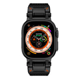 Leather Tactical Band for Apple Watch Ultra – 26mm Wide, Mecha - Style Connectors, Adventure - Ready - Wear with style