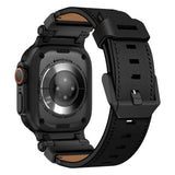 Leather Tactical Band for Apple Watch Ultra – 26mm Wide, Mecha - Style Connectors, Adventure - Ready - Wear with style