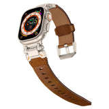 Leather Tactical Band for Apple Watch Ultra – 26mm Wide, Mecha - Style Connectors, Adventure - Ready - Wear with style
