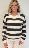 Lena Twofer Sweater-Charcoal/Ecru-Final Sale - Wear with style
