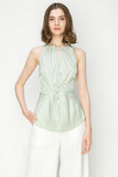 Leopard Print Twist front Sleeveless Blouse Top - Wear with style