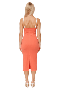 Lily Midi Mango Stretch Dress with Adjustable Straps - Wear with style
