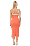 Lily Midi Mango Stretch Dress with Adjustable Straps - Wear with style
