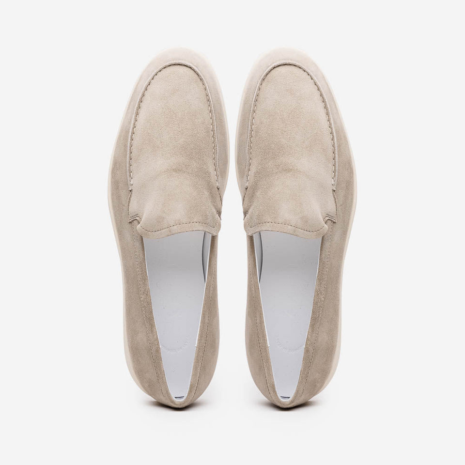 16-621-BON LIVORNO Sueded Italian Goatskin Loafer Bone