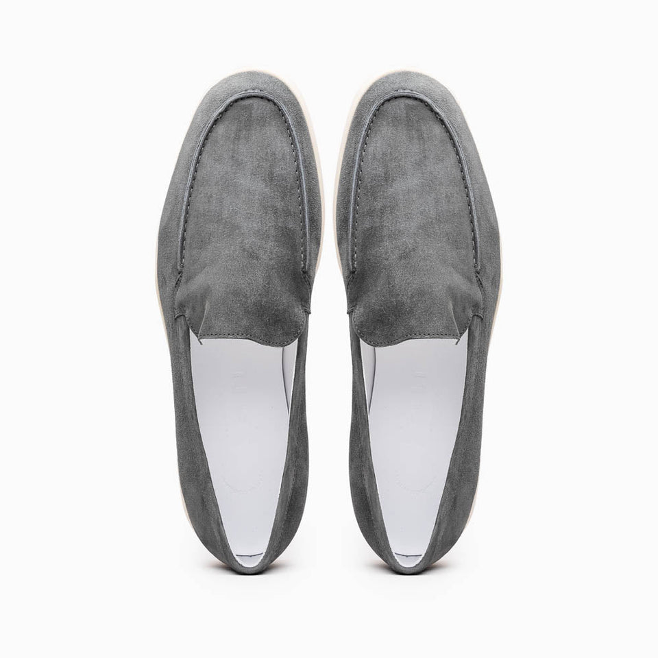 16-621-GRY LIVORNO Sueded Italian Goatskin Loafer Grey