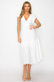 Long Dress With Short Ruffle Sleeves - Wear with style