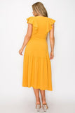 Long Dress With Short Ruffle Sleeves - Wear with style