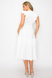 Long Dress With Short Ruffle Sleeves - Wear with style