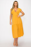 Long Dress With Short Ruffle Sleeves - Wear with style