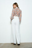 Long Puff Sleeve Floral Print Blouse Top - Wear with style