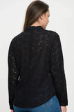 Long Sleeve Button Down Eyelet Top - Wear with style