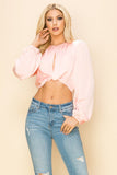Long sleeve crop top with an open front design - Wear with style