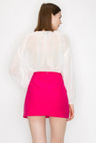 Long sleeve dots jacquard chiffon blouse top - Wear with style