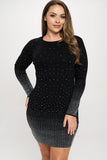 Long Sleeve Rhinestone Dress - Wear with style