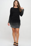 Long Sleeve Rhinestone Dress - Wear with style