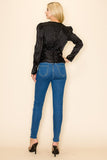 Long Sleeves V neck Top Polka Dot Print - Wear with style