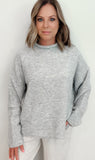 Louann Patchwork Sweater-Heather Grey - Wear with style