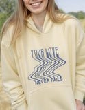 Love Never Fails Cream Unisex Hoodie - Wear with style