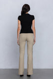 Low Rise Flared Cargo Pants | Stretchy Woven Streetwear with Strap Details - Wear with style