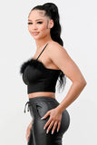 LUX FUR CREPE CROP TOP - Wear with style