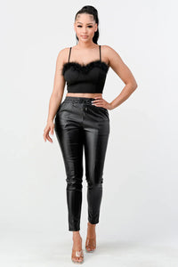 LUX FUR CREPE CROP TOP - Wear with style