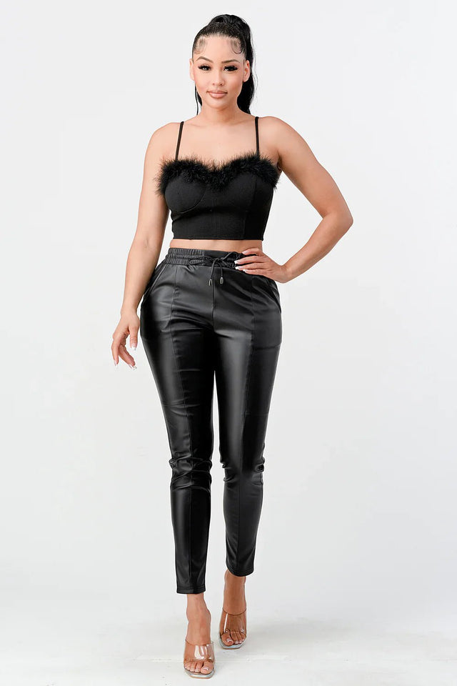 LUX FUR CREPE CROP TOP - Wear with style