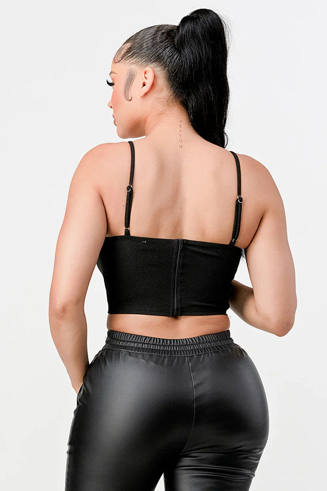 LUX FUR CREPE CROP TOP - Wear with style
