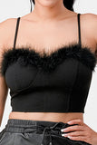 LUX FUR CREPE CROP TOP - Wear with style