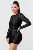 LUX GEO FLORAL SEQUINS BODYCON MINI DRESS - Wear with style