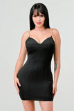 LUX TECHNO EMBELLISHED STRAP BODYCON MINI DRESS - Wear with style