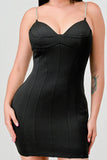 LUX TECHNO EMBELLISHED STRAP BODYCON MINI DRESS - Wear with style