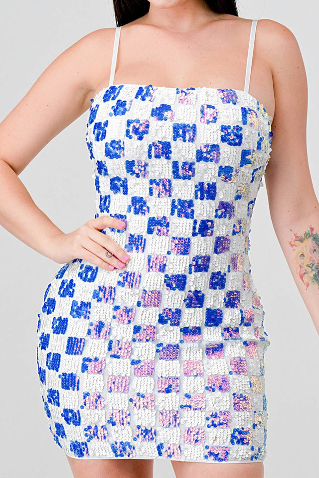LUXE CHECK PATTERN SEQUINS - Wear with style