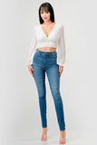 Luxe Lace Sequin Crop Top with Sheer Long Sleeves – Black or White - Wear with style