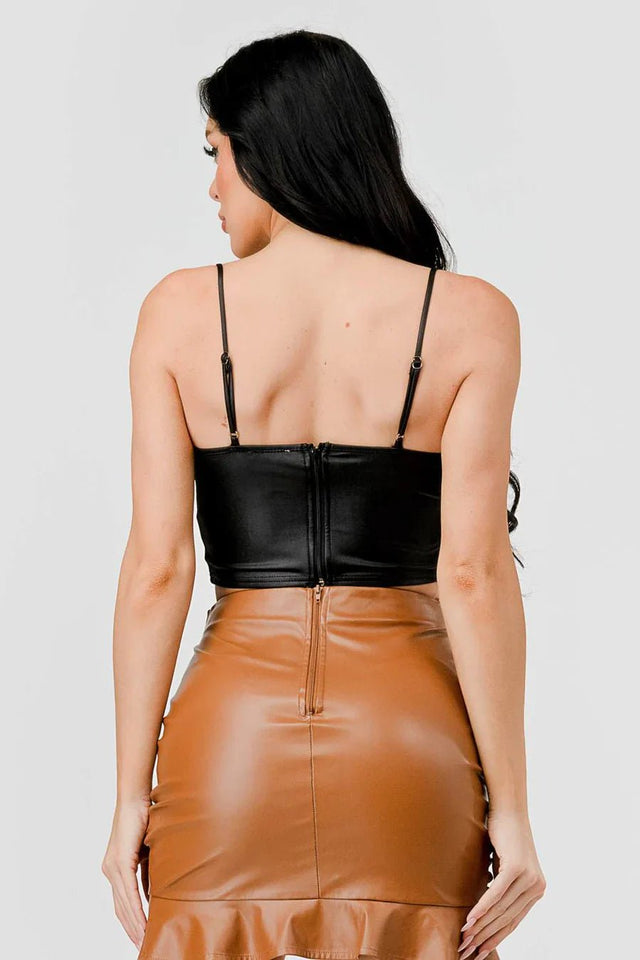 LUXE RHINESTONES COATING SWEETHEART SLEEVELESS BUSTIER TOP - Wear with style