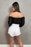 LUXE SHEER LACE OFF SHOULDER LONG SLEEVE BODYSUIT - Wear with style