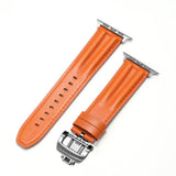 Luxury Full - Grain Leather Butterfly Buckle Band for Apple Watch - Wear with style