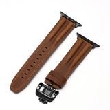 Luxury Full - Grain Leather Butterfly Buckle Band for Apple Watch - Wear with style