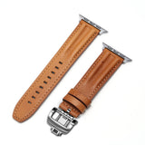 Luxury Full - Grain Leather Butterfly Buckle Band for Apple Watch - Wear with style