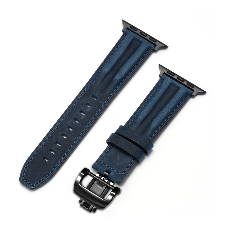 Luxury Full - Grain Leather Butterfly Buckle Band for Apple Watch - Wear with style